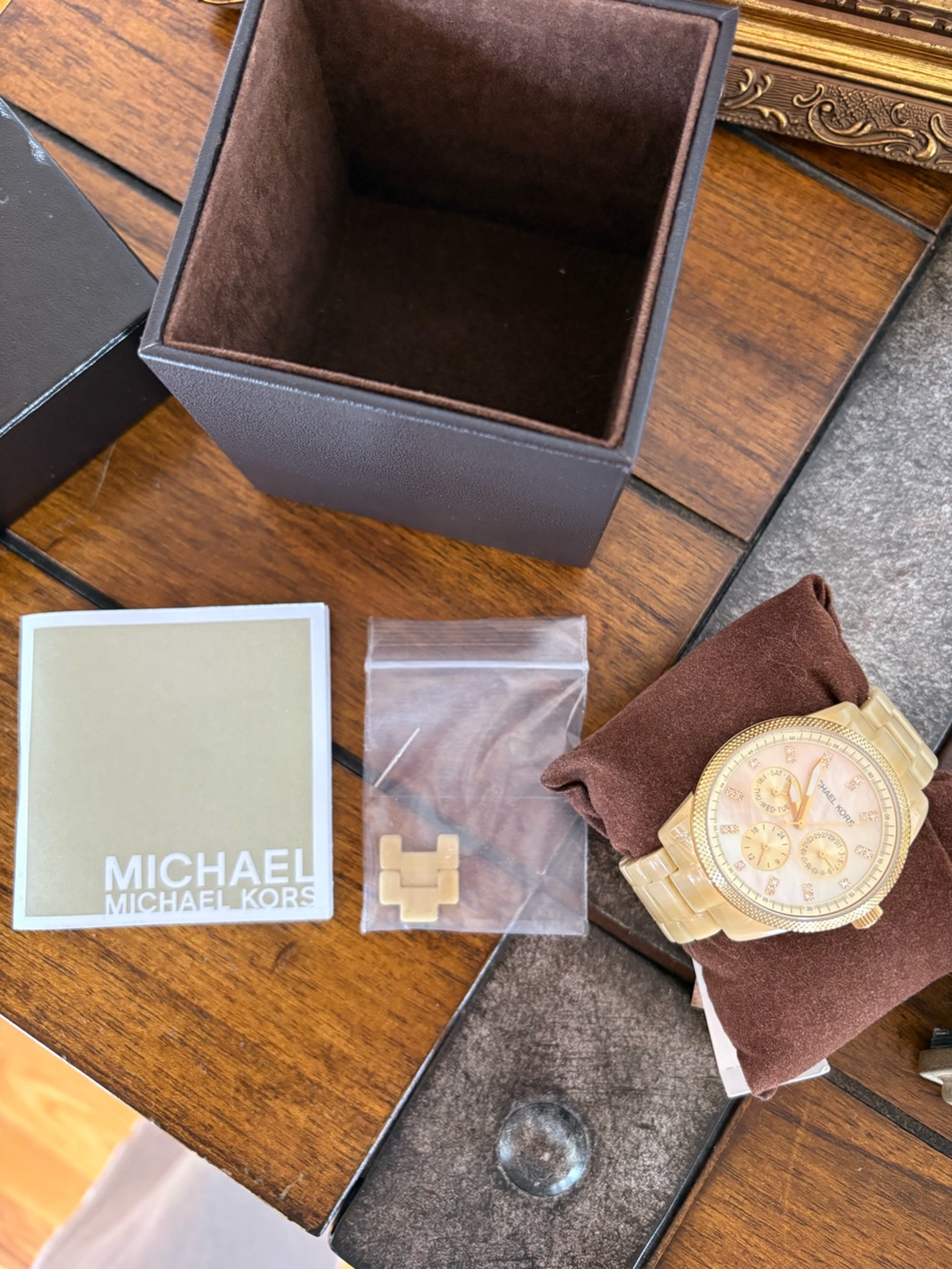 Michael Kors Gold-Tone Rose Dial Chronograph Watch - Picture 8 of 8